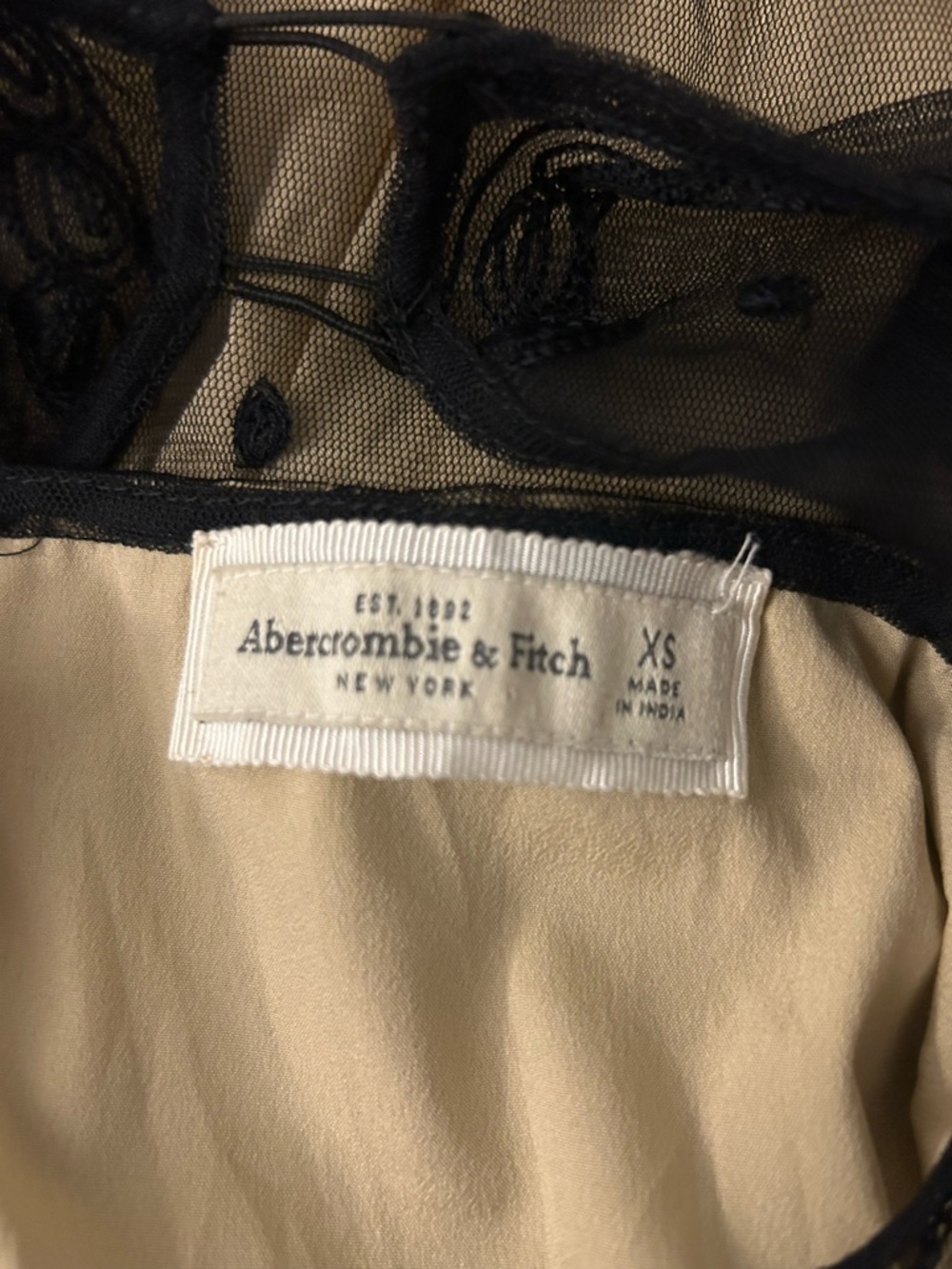 Abercrombie & Fitch Black Sheer Lace-Trim XS - Picture 6 of 7